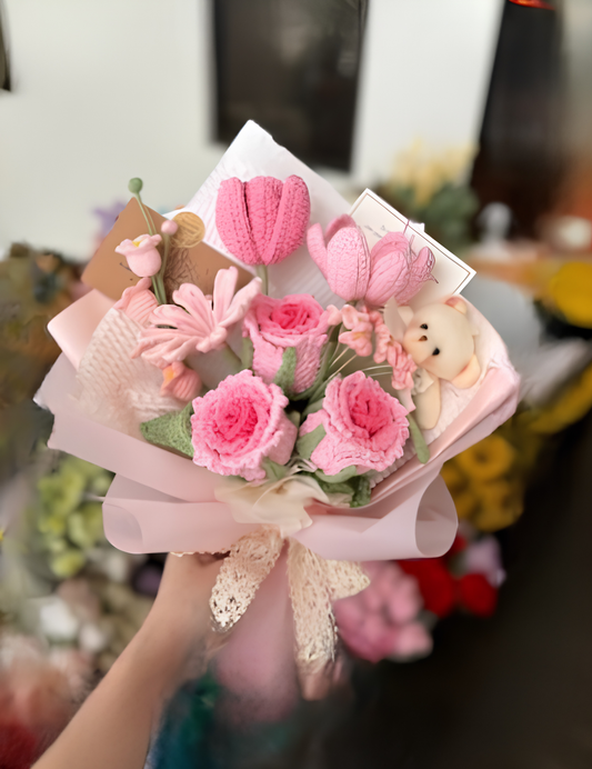 Candy Pink Rose & Tulip Bouquet