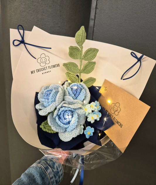 Sky Blue Roses Bouquet