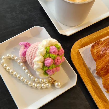 ✧ new ✧ Pink Roses Mini Bouquet Keyring