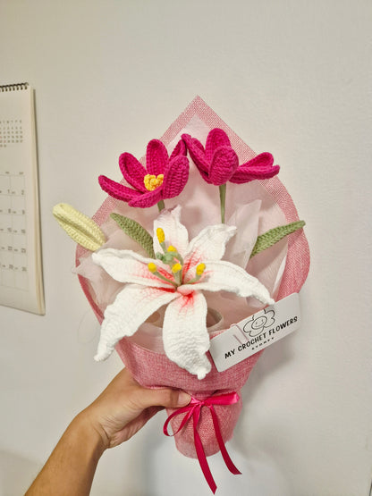 Pink Tulip & Lily Bouquet