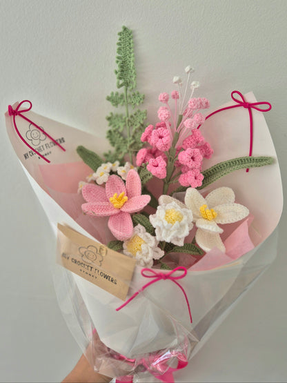 Pink Hyacinth & White Gardenia Bouquet