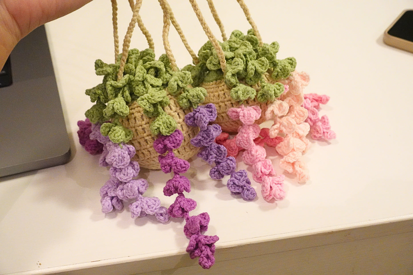 🩷 NEW 💜 Hanging Wisteria & Sakura Crochet Plant