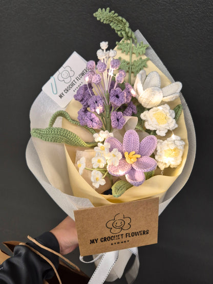 Violet Hyacinth & White Gardenia Bouquet