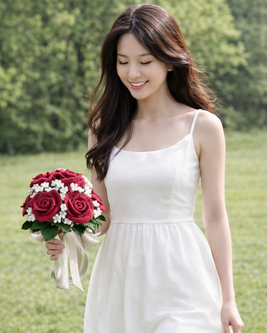 Timeless Classic Bridal/Girlfriend Red Roses Bouquet