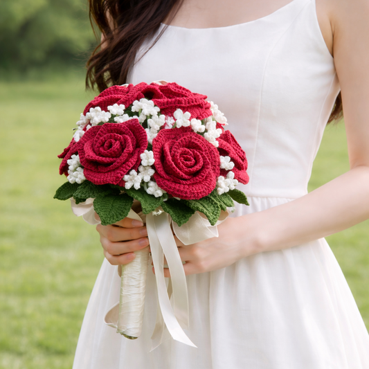 Timeless Classic Bridal/Girlfriend Red Roses Bouquet