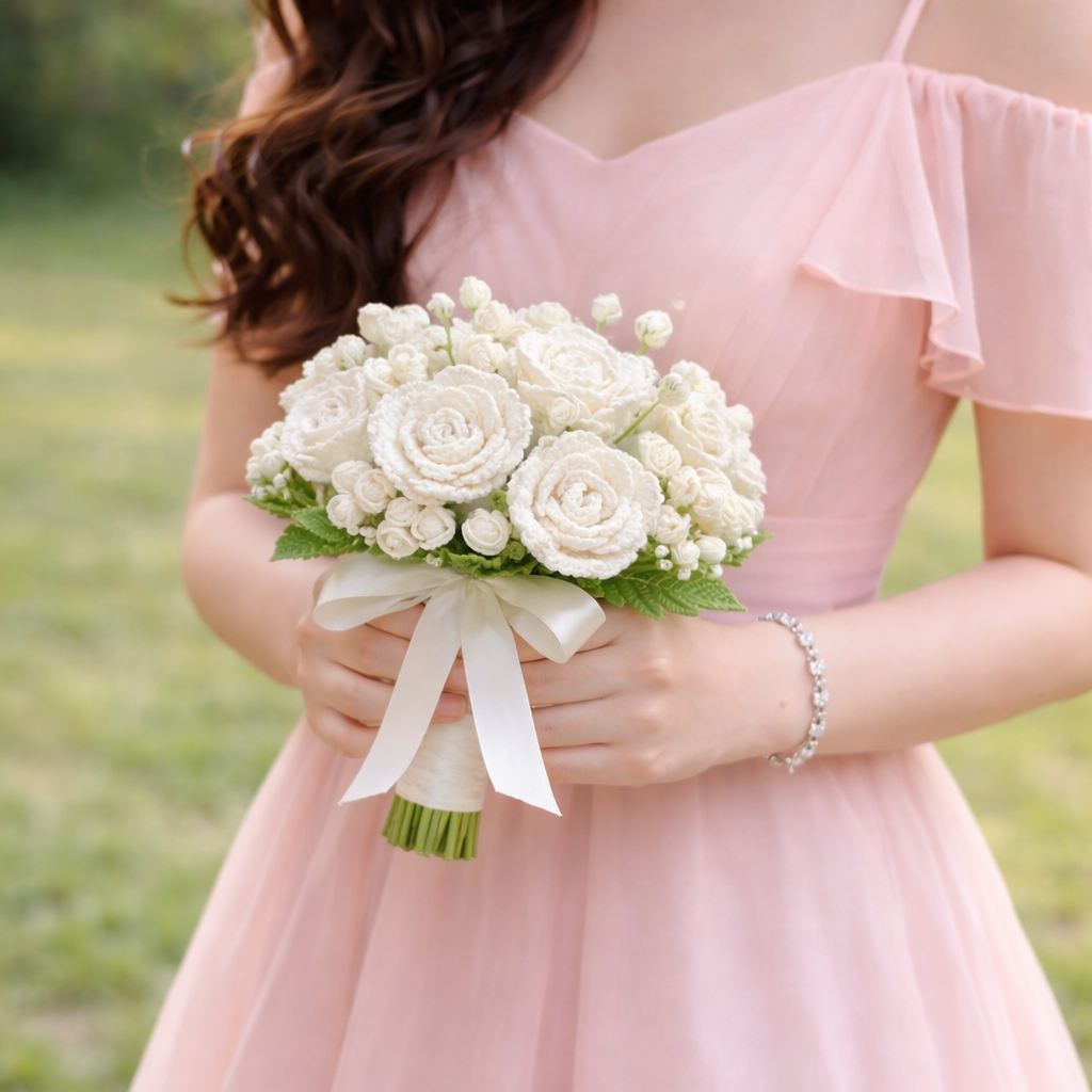 🤍 Pure White Gardenia & Roses Bouquet