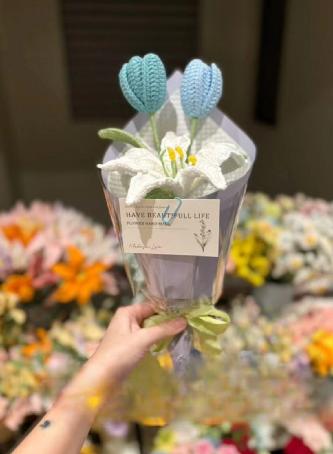 Baby Blue Tulip & Lily Bouquet