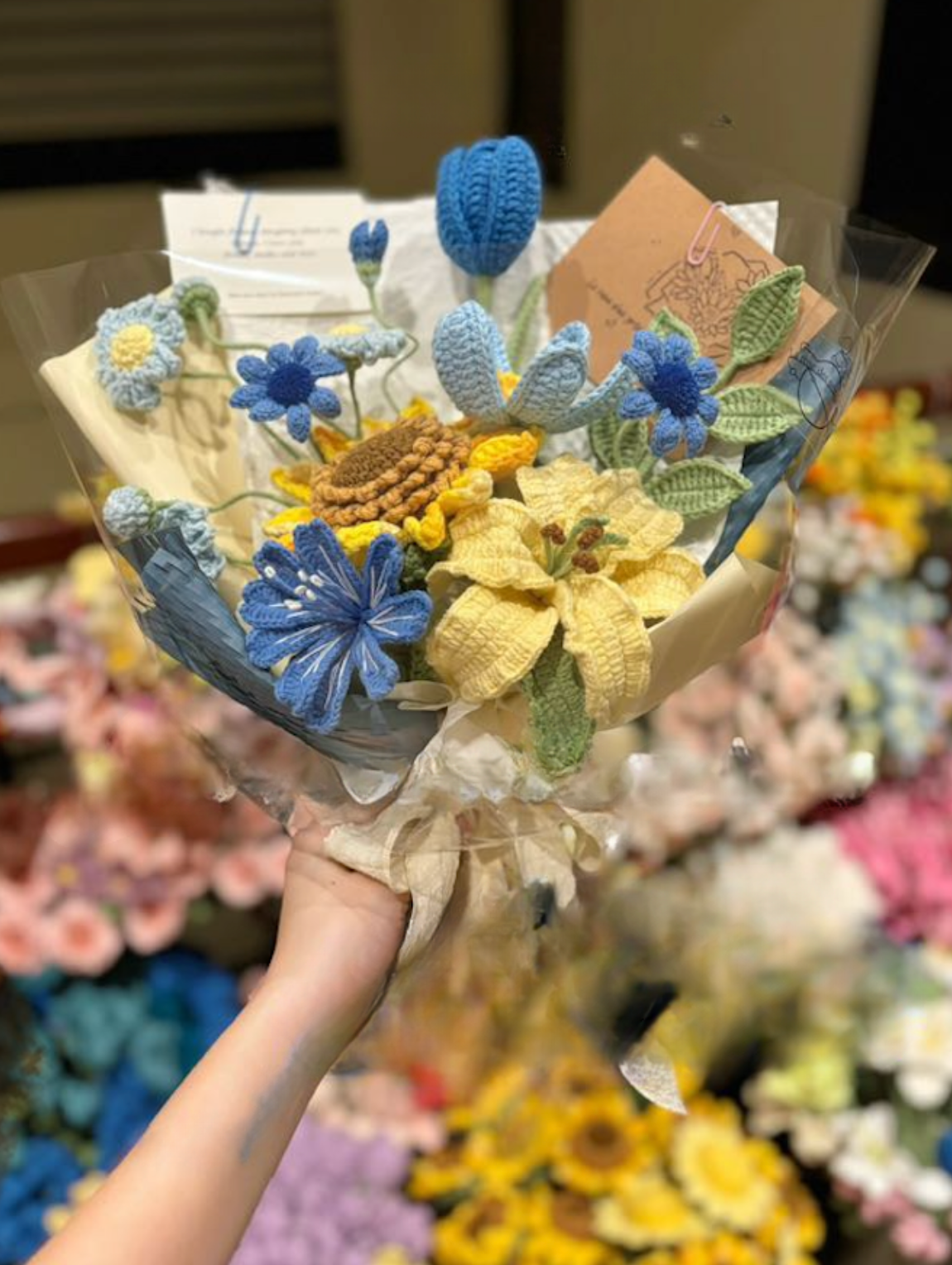 Premium Van Gogh-Inspired Starry Night Crochet Bouquet