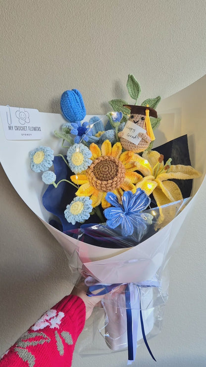 Premium Van Gogh-Inspired Starry Night Crochet Bouquet